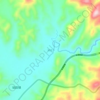 Mapa topográfico Chengdou, altitud, relieve