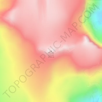 Mapa topográfico Mount Edziza, altitud, relieve