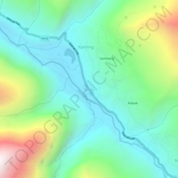 Mapa topográfico Sissu, altitud, relieve