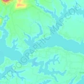 Mapa topográfico Girimukti, altitud, relieve