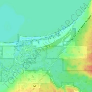 Mapa topográfico Boreal Forest, altitud, relieve