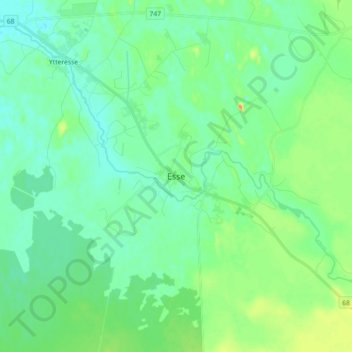 Mapa topográfico Esse, altitud, relieve
