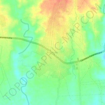 Mapa topográfico Rio Hato, altitud, relieve