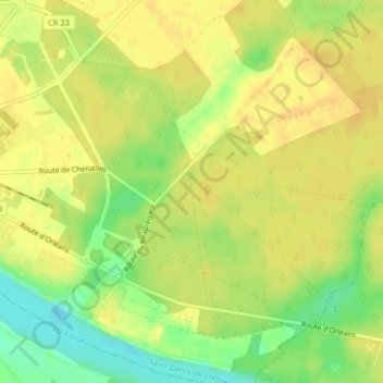 Mapa topográfico Chenaille, altitud, relieve