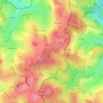 Mapa topográfico Landwehr, altitud, relieve