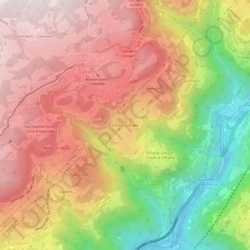 Mapa topográfico Siffian, altitud, relieve