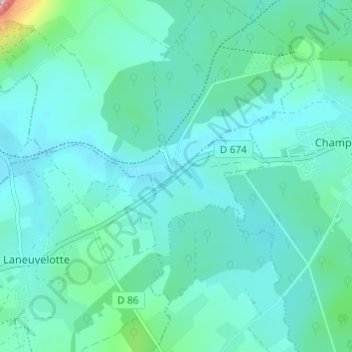 Mapa topográfico La Bouzule, altitud, relieve