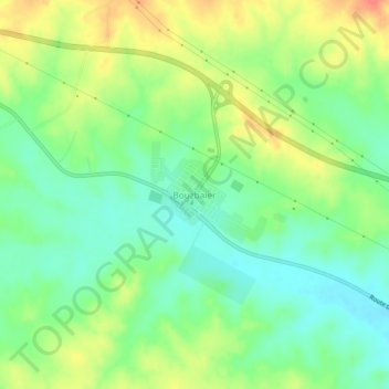 Mapa topográfico Bouzbaier, altitud, relieve