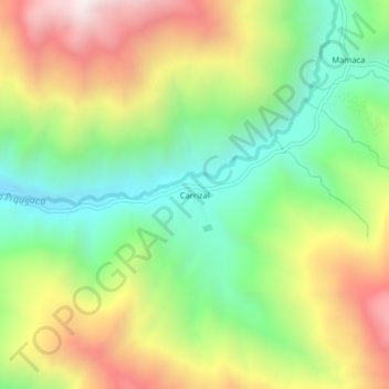 Mapa topográfico Carrizal, altitud, relieve