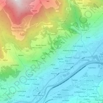 Mapa topográfico Palue, altitud, relieve