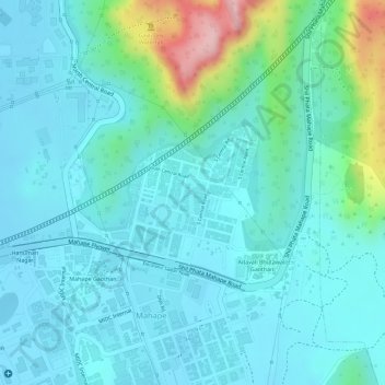 Mapa topográfico Mahape, altitud, relieve