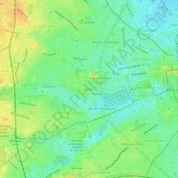 Mapa topográfico Cardoze, altitud, relieve
