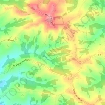 Mapa topográfico Las Marigues, altitud, relieve