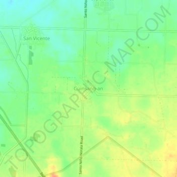 Mapa topográfico Guinsang-an, altitud, relieve