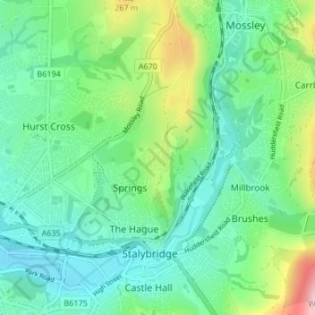 Mapa topográfico Arlies, altitud, relieve