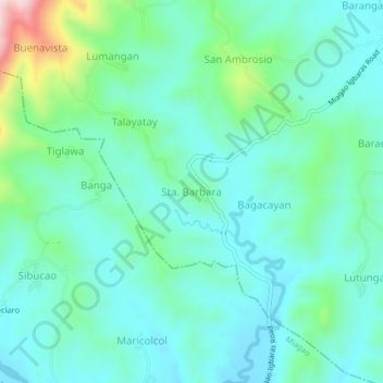 Mapa topográfico Sta. Barbara, altitud, relieve