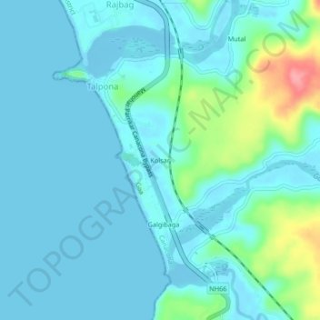 Mapa topográfico Kolsar, altitud, relieve