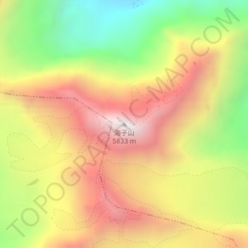Mapa topográfico Haizi Mountain, altitud, relieve