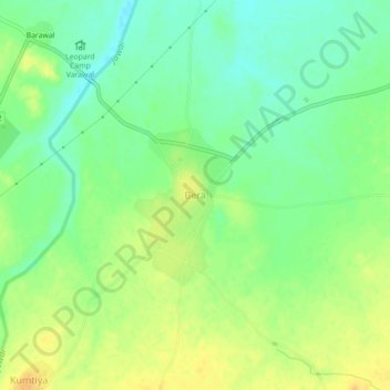 Mapa topográfico Bera, altitud, relieve