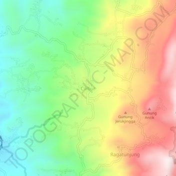 Mapa topográfico Cilibur, altitud, relieve