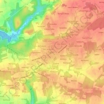 Mapa topográfico La Gare, altitud, relieve