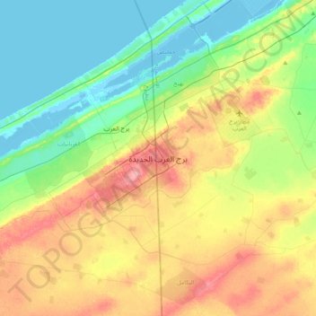 Mapa topográfico New Borg El Arab, altitud, relieve
