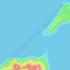 Mapa topográfico Ushishir, altitud, relieve