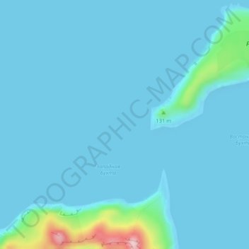 Mapa topográfico Ushishir, altitud, relieve
