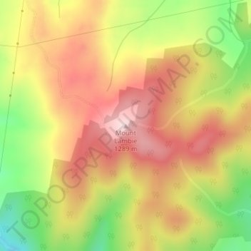Mapa topográfico Mount Lambie, altitud, relieve