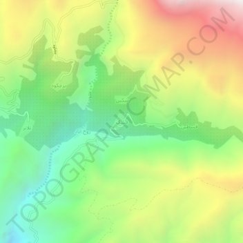Mapa topográfico Feshk, altitud, relieve