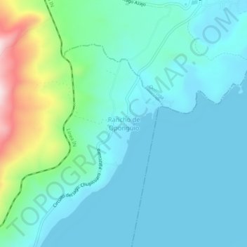 Mapa topográfico Rancho de Oponguio, altitud, relieve
