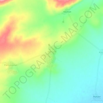 Mapa topográfico Selman, altitud, relieve