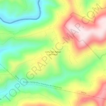 Mapa topográfico Linha São Rafael do Pinhal, altitud, relieve