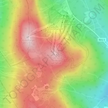 Mapa topográfico Geißkopf, altitud, relieve