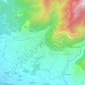 Mapa topográfico Bir, altitud, relieve