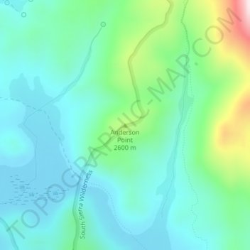 Mapa topográfico Anderson Point, altitud, relieve