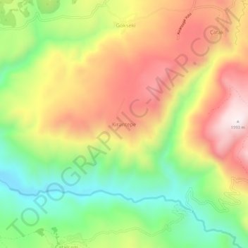 Mapa topográfico Kırantepe, altitud, relieve