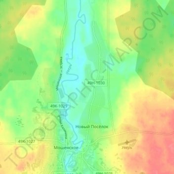Mapa topográfico Половниково, altitud, relieve