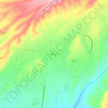 Mapa topográfico Saddlebrooke, altitud, relieve