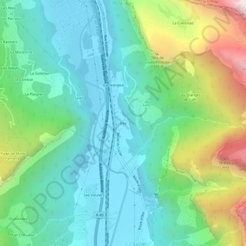 Mapa topográfico Oex, altitud, relieve
