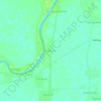 Mapa topográfico Maduran, altitud, relieve