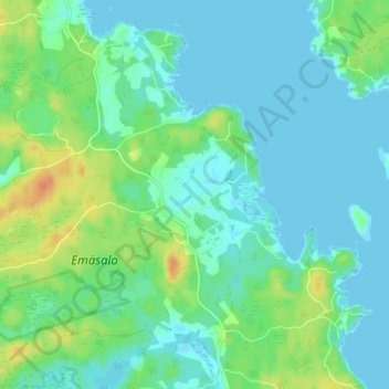 Mapa topográfico Pentinkylä, altitud, relieve