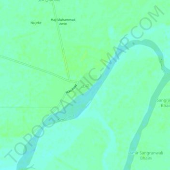 Mapa topográfico Attari, altitud, relieve