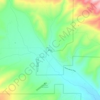 Mapa topográfico Wenas, altitud, relieve