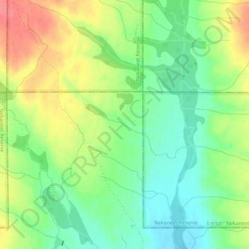 Mapa topográfico Armstrong Coulee, altitud, relieve