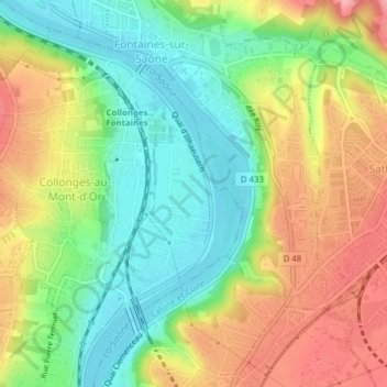 Mapa topográfico Island, altitud, relieve