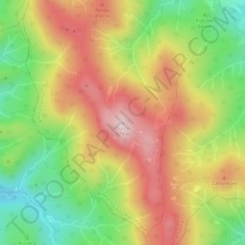 Mapa topográfico Durna, altitud, relieve