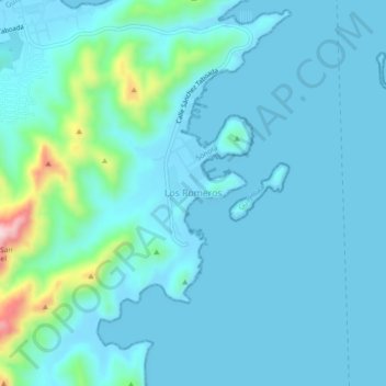 Mapa topográfico Los Romeros, altitud, relieve