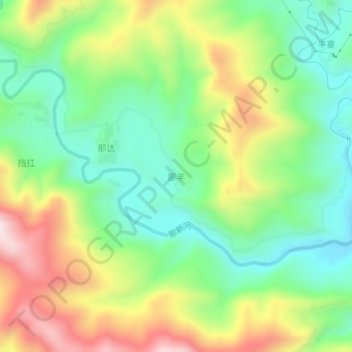 Mapa topográfico 那羊, altitud, relieve