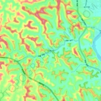 Mapa topográfico Wanlin, altitud, relieve
